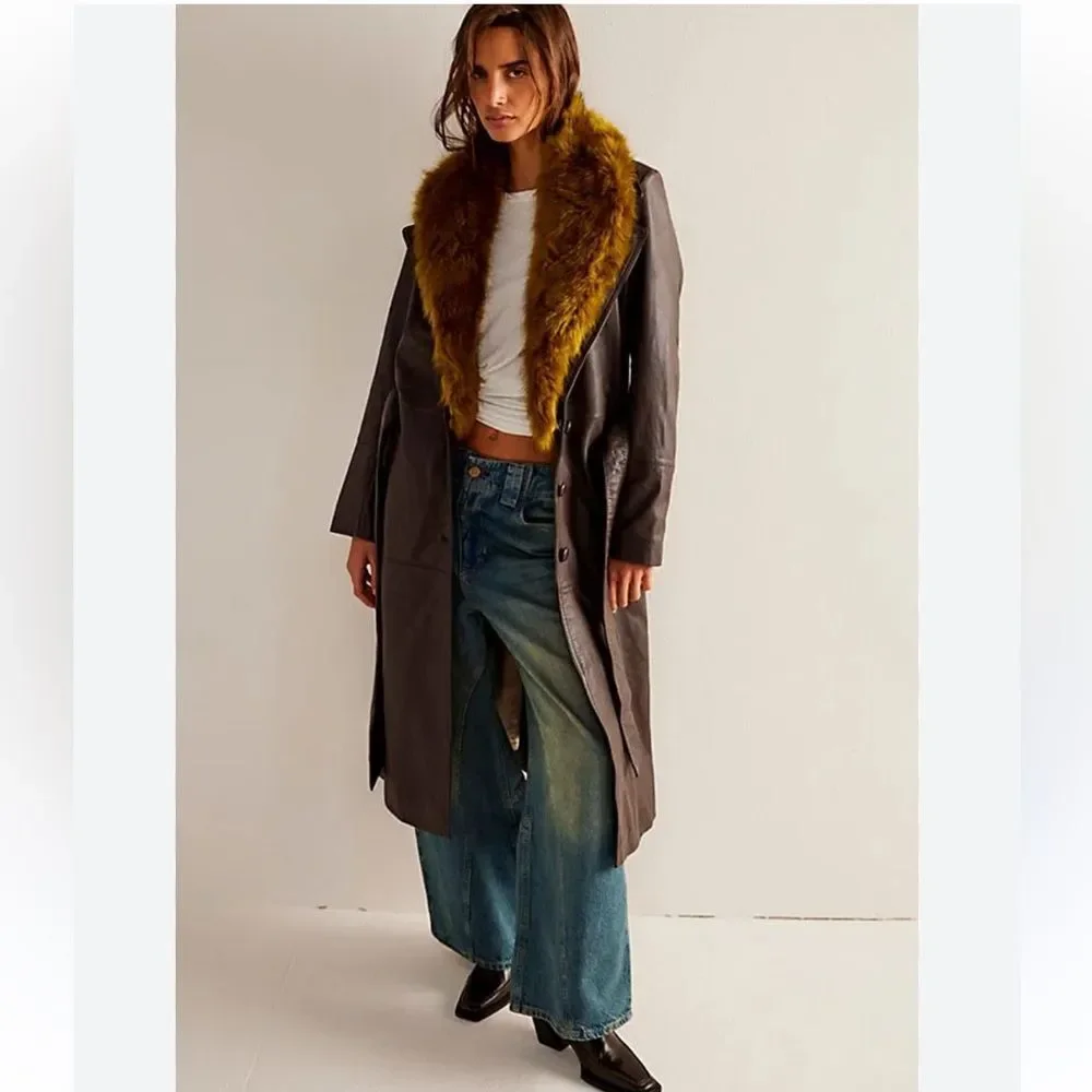 FREE PEOPLE
Midnight Train Leather Duster - Picture 6 of 9